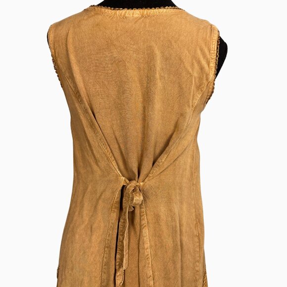 Boho Fairy Embroidered Dress Viscose Festival Tunic Asymmetrical Hem - Picture 6 of 7